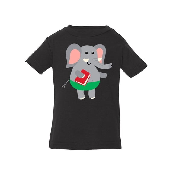 Elephant Holding A Book T-Shirt Infant -Image by Shutterstock, 24 Months