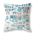 thumbnail image 1 of 18" Elephant Howdah Broadcloth Blown and Closed Pillow in Blue White Fabric, 1 of 5