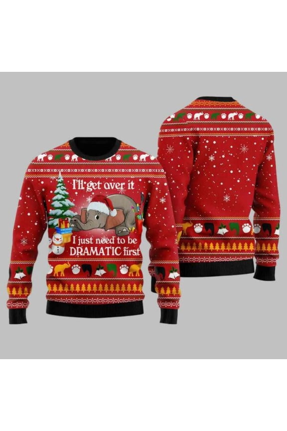Elephant I‘ll Get Over It 3D Christmas Sweater