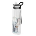 thumbnail image 1 of Elephant Ice Cream Sports Water Bottle Portable Travel Mug 32oz BPA Free Leak Proof Straw Transparent Tritan for Gym Yoga Cycling Camping, 1 of 7
