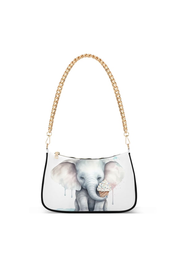 Elephant Ice CreamWomen Small Shoulder Bag Crossbody Tote Hobo Bags Purse Clutch Handbags with Chain Strap for Women