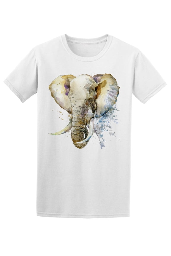 Elephant In Brush Style T-Shirt Men -Image by Shutterstock, Male Medium
