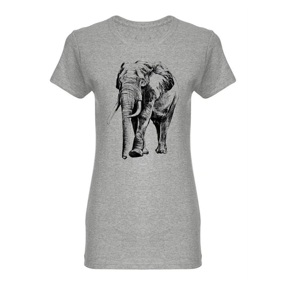 Elephant In Full Growth Shaped T-Shirt Women -Image by Shutterstock, Female x-Large