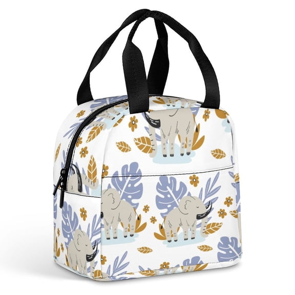 Elephant Indian Elephant Large Capacity Lunch Bag Insulated Lunch Box for Men Women Travel Office Picnic Portable Lunch Tote Bag