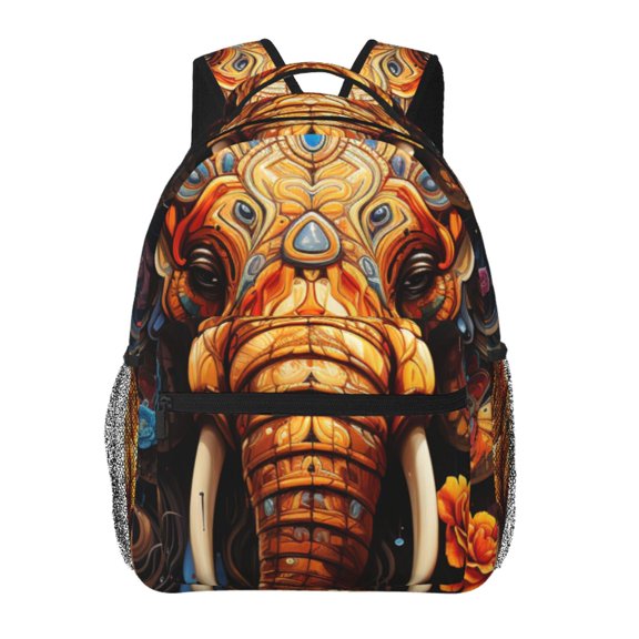 Elephant Indian Psychedelic Laptop Backpack Travel Rucksack for Teens Adults, Fits 15-inch Notebook