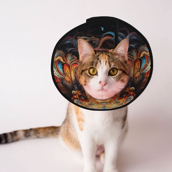 Elephant Indian Psychedelic Soft Pet Recovery Collar for Cats Small Dogs, Protective Elizabeth Collar for Post-Surgery, Anti-Lick & Anti-Scratch