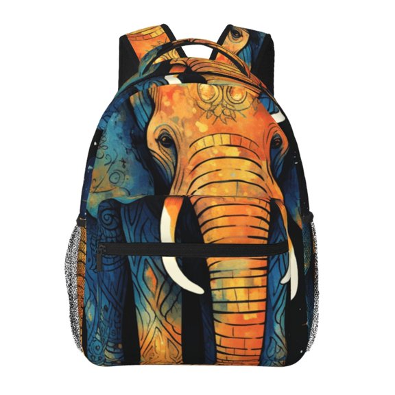 Elephant Indian Psychedelic Starry Laptop Backpack Travel Rucksack for Teens Adults, Fits 15-inch Notebook