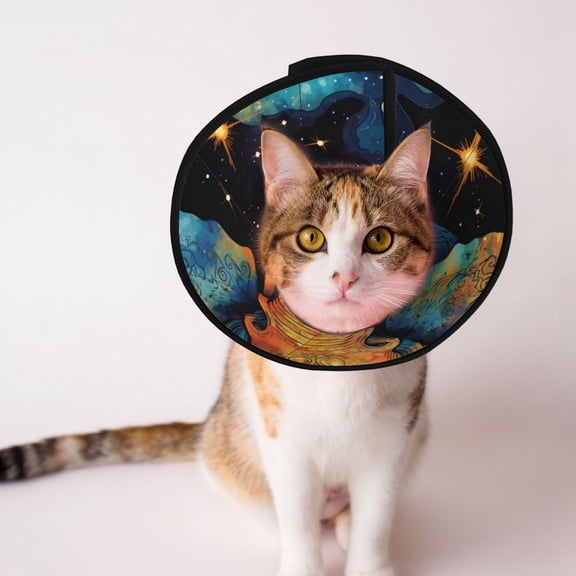 Elephant Indian Psychedelic Starry Soft Pet Recovery Collar for Cats Small Dogs, Protective Elizabeth Collar for Post-Surgery, Anti-Lick & Anti-Scratch