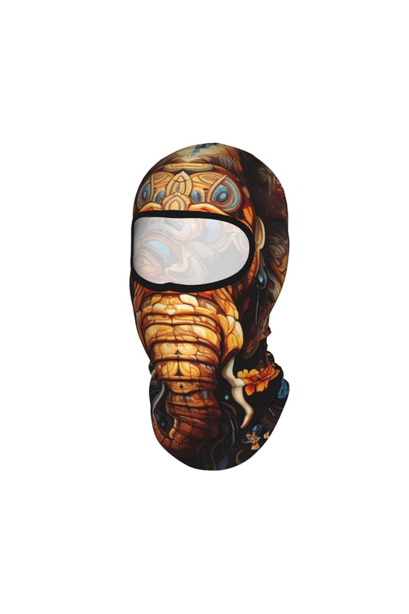 Elephant Indian Psychedelic Unisex Balaclava Ski Mask Full Face Cover for Cold Weather & UV Protection, Breathable Cooling Helmet Liner