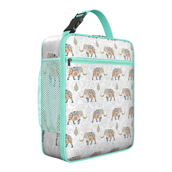 Elephant Insulated Lunch Bag Box Teen Reusable Lunch Bag Lightweight Cooler Tote Bag Work Beach