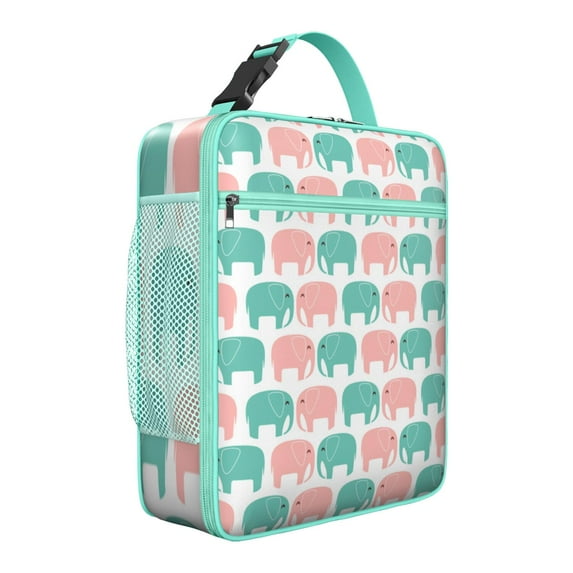 Elephant Insulated Lunch Box Teen Reusable Lunch Tote Bag with Water Bottle Holder Lunchbox Office Travel