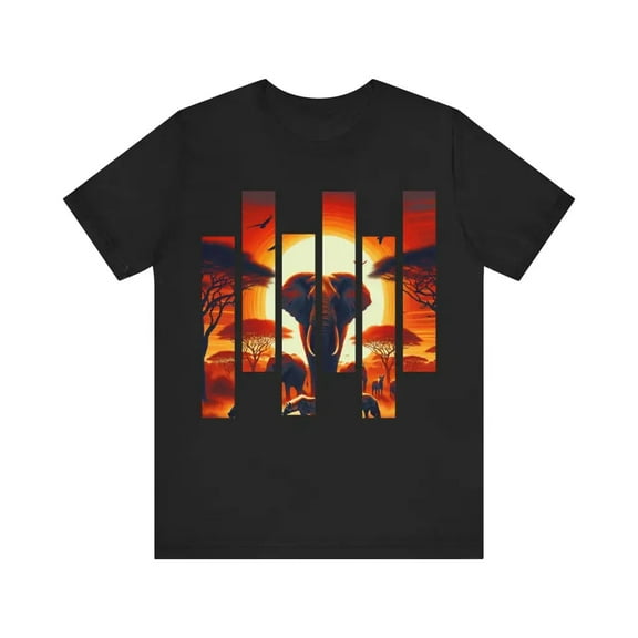 Elephant Journey in Painted Plains - Jersey Short Sleeve Tee