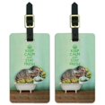 thumbnail image 1 of Elephant Keep Calm and Stay Fresh Bathtub Luggage ID Tags Suitcase Carry-On Cards - Set of 2, 1 of 6