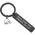 thumbnail image 1 of Elephant Keychain Never Forget How Strong You Are Strength Jewelry Uplifting Gift For Friend Family Animal Lovers, 1 of 12