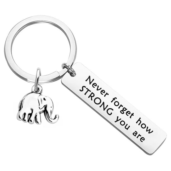Elephant Keyring Metal Motivational Decoration Strength Symbol for Gifting