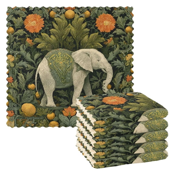 Elephant Kitchen Cloth Dish Towels for Drying Washing Absorbent Dish Rags Reusable soft kitchen dishcloth set 6 Pack