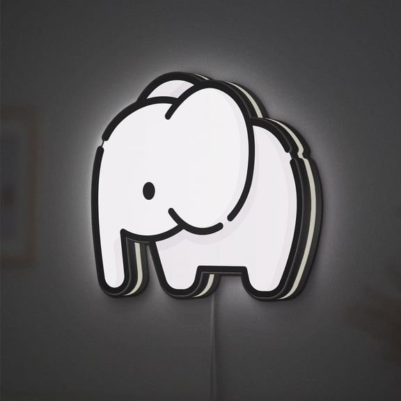Elephant LED Lightbox - Zoo Wild Mammal Nature Decor, Custom Led Sign for Home Office Shop Decor (Width 24 inch, 60cm)