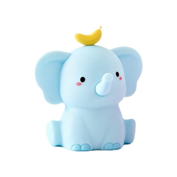 Elephant Lamp, Elephant Cute Night Light Gifts, Rechargeable Bedside Night Light, Dimmable Silicone Animal Touch Lamp, Room Decor（Blue）