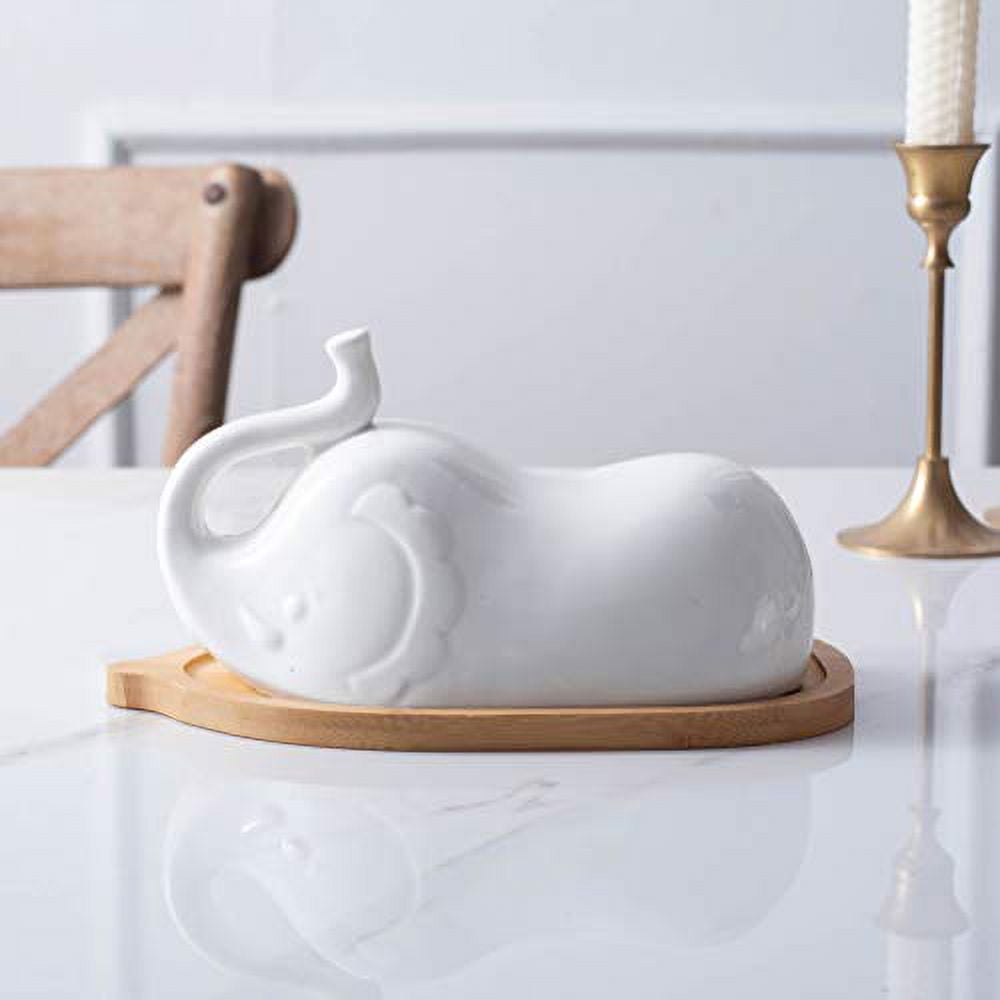Elephant Large Butter Dish Butter Dish Ceramic Butter Holder Animal
