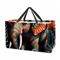 thumbnail image 1 of Elephant Large Foldable Oxford Cloth Beach Bag Storage Bin Shopping Basket Cube Organizer, 1 of 7