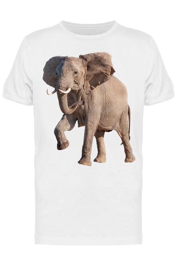 Elephant Lifting Front Right Leg T-Shirt Men -Image by Shutterstock, Male Medium