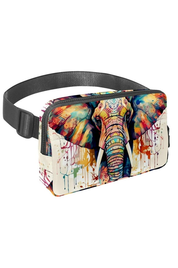 Elephant Lightweight Money Belt Cross Body Bag with Adjustable Extension Strap - Unisex Waist Bag