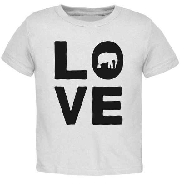 Elephant Love Toddler T Shirt White 4T