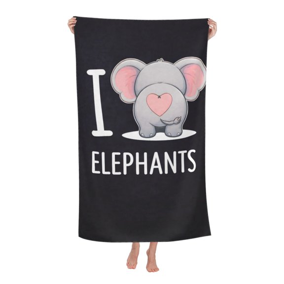 Elephant Lover Bath Towel Soft and Highly Absorbent for Adults