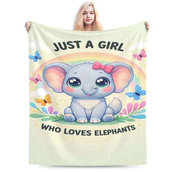 Elephant Lover Blanket Gift Cute Elephant Pattern Throw Blanket Cozy Soft Home Decor Gift for Girls Elephant Lovers 50x40