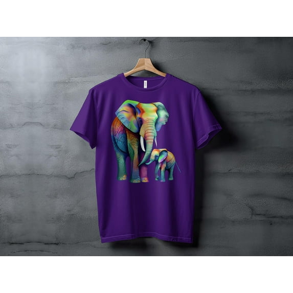 Elephant Lover T-Shirt, Elephant T-Shirt, Animal Lover Tee, Wildlife Shirt, Animal T-Shirt, Elephant Shirt Colorful Elephant Tshirt Gift