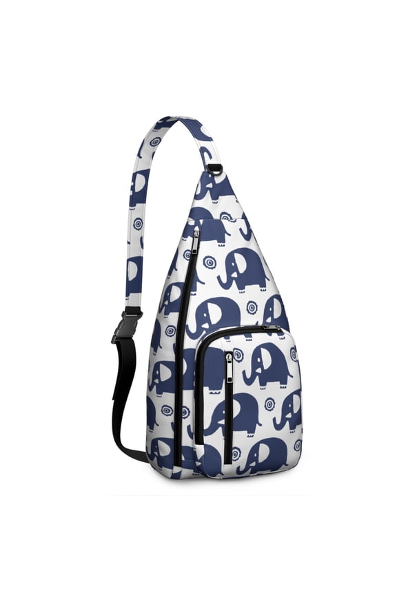 Elephant Lover's Chest Bag - Bohemian Paisley Print Crossbody Pack, Adjustable Strap Sling Bag (Floral Ethnic Pattern, Waterproof & Breathable)