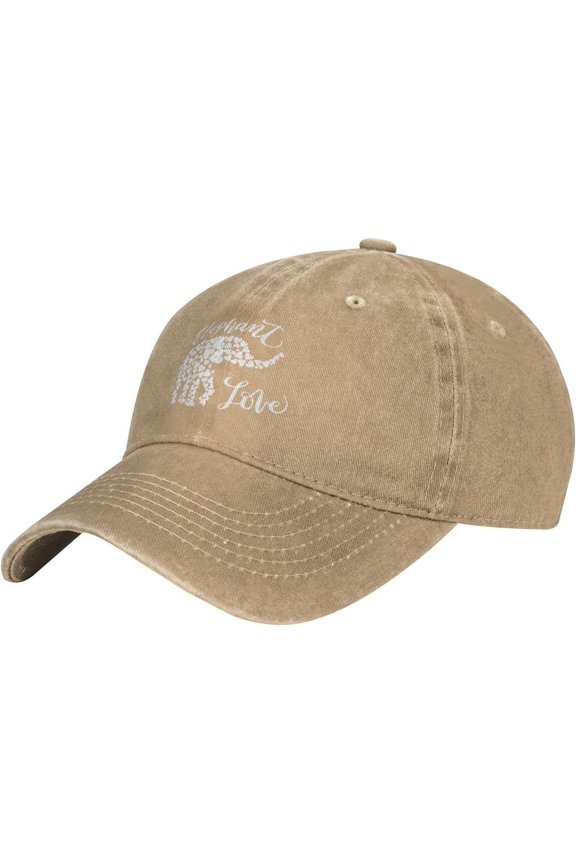 Elephant Lovers -You are My Sunshine Slogan Cowboy Hats Unisex Adjustable Baseball Caps Natural