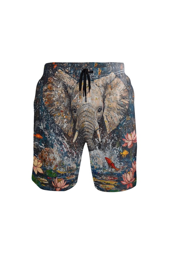 Elephant Luxury Silky Mens Swim Trunks Quick Dry Board Shorts Breathable Fit Beach Shorts Swimwear