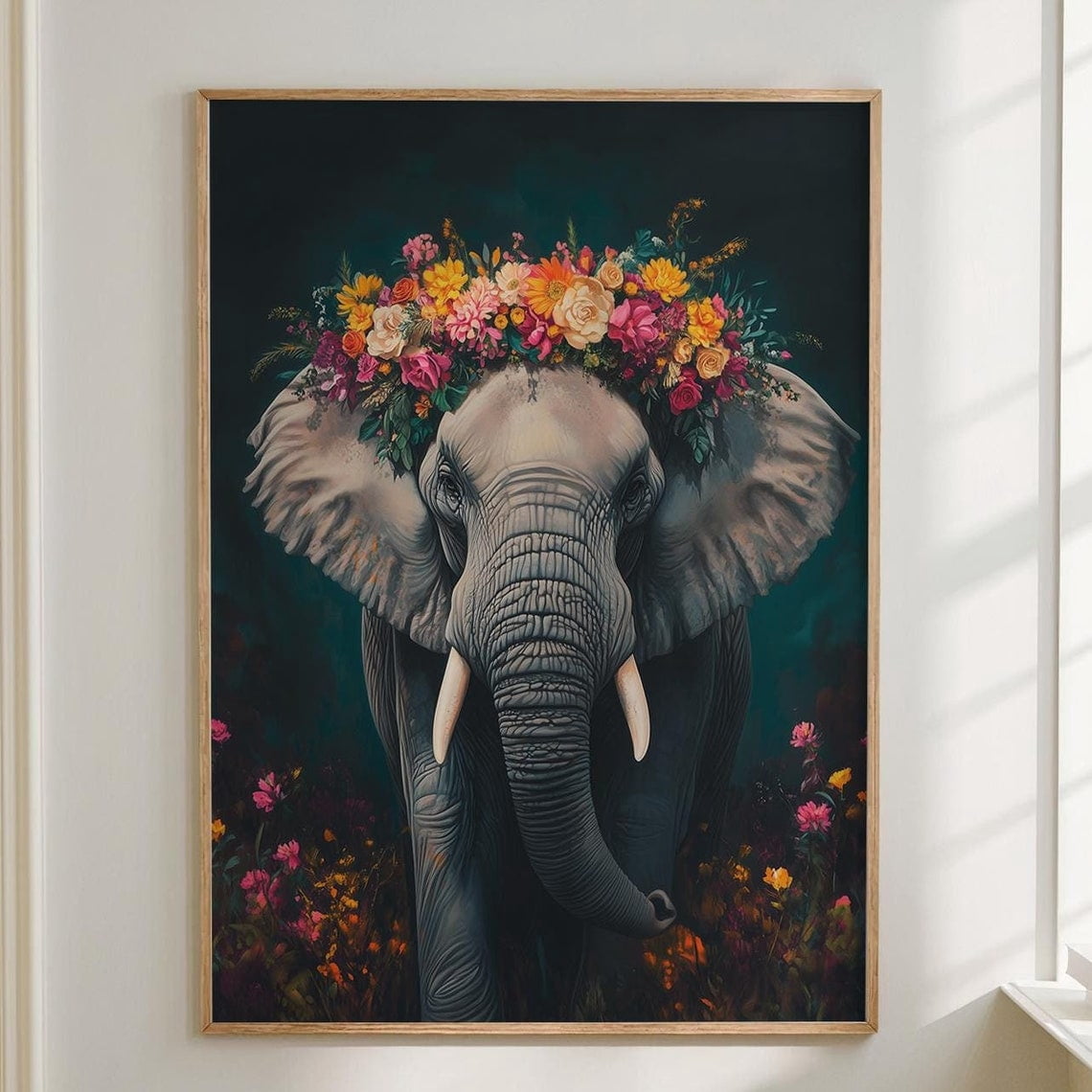 Elephant Maximalist Eclectic Animal Portrait Funky Colorful Altered ...