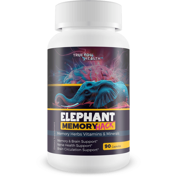 Elephant Memory Hack - Our Best Brain Supplement for Mental Alertness, Memory, Focus, & Concentration - Daily Brain Booster Supplement - Focus Iq Memo Boost Mental Clarity and Focus Supplements