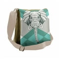 thumbnail image 1 of Elephant Messenger Bag, Minimalist Boho Elephant, Unisex Cross-body, by Ambesonne, 1 of 2