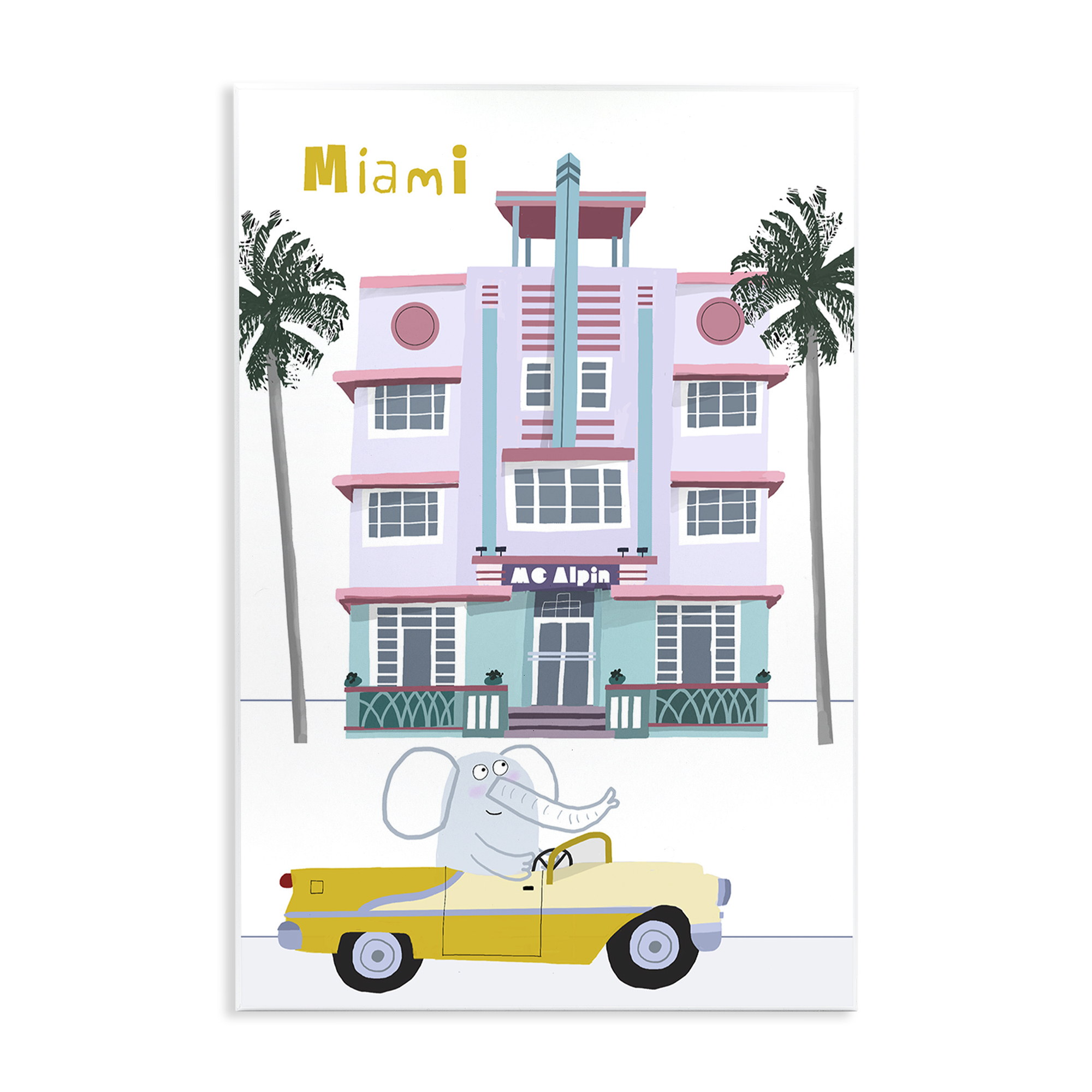 Elephant & Miami Hotel Wall Plaque Art, design by Carla Daly