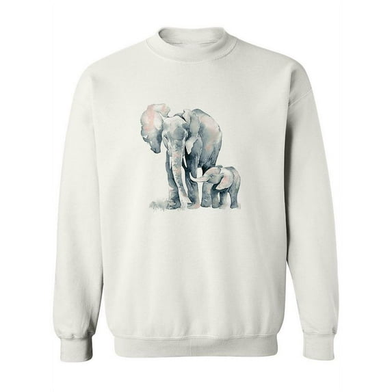 Elephant Mother And Baby Sweatshirt Women -SPIdeals Designs, Female Medium