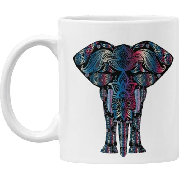 Elephant Mug - Coffee Mug Tea Mug - Elephant Decor - Cute Elephants Gifts - Elephant Cup - Holds up to 11oz Microwave and Dishwasher Safe - By corp.