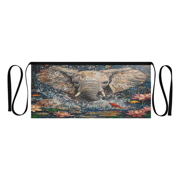 Elephant Multi Pocket Short Apron Waterproof, Adjustable 96.5in Belt for various occasions