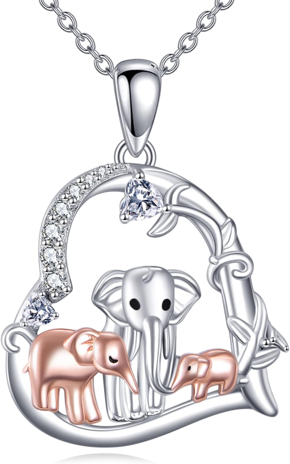 Turtleland 925 Sterling Silver Elephant Charm Locket Pendant Necklace