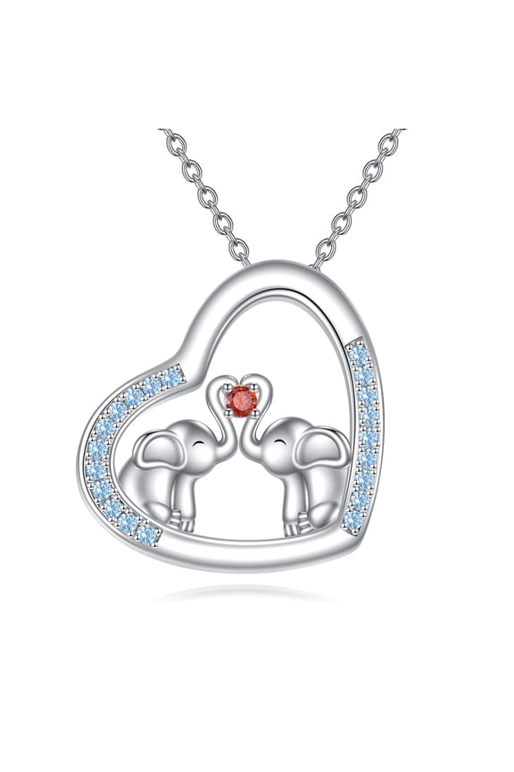 Elephant Necklace Sterling Silver Elephant Heart Pendant Jewelry Elephant Christmas Gifts for Women Gifts