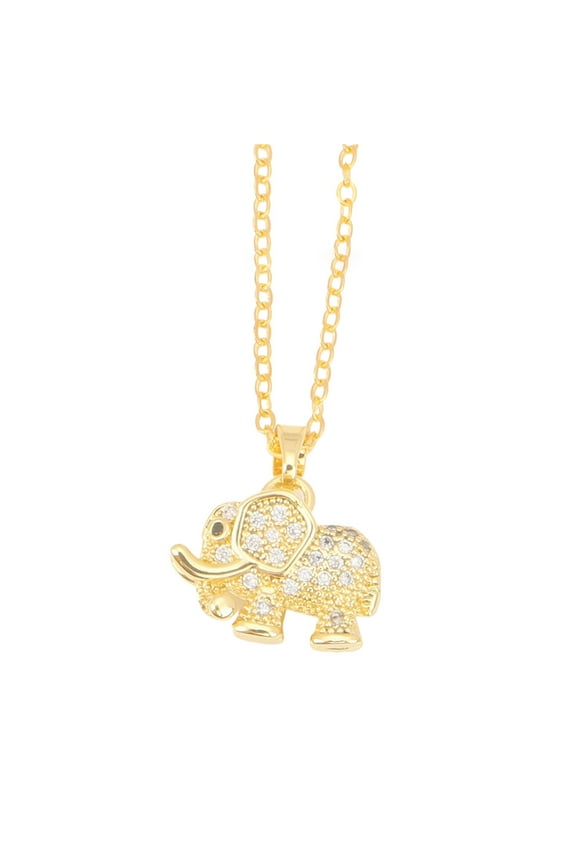 Elephant Necklace for Women Rhinestone Elephant Clavicle Chain Auspicious Animal Jewelry for Girlfriend Sister
