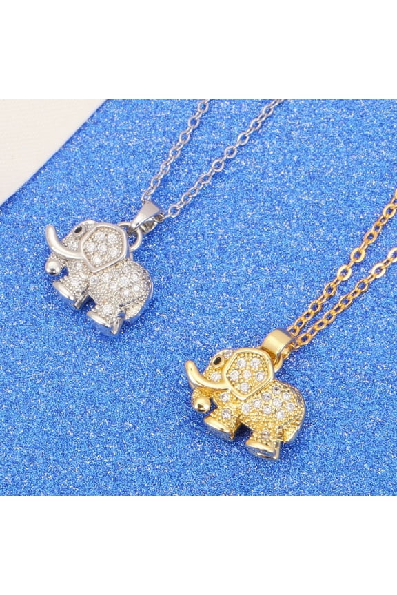 Elephant Necklace for Women Rhinestone Elephant Clavicle Chain Auspicious Animal Jewelry for Girlfriend Sister