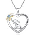thumbnail image 1 of Elephant Necklace for Women Sterling Silver Birthstone Heart Necklace Cute Animal Jewelry Gift for Women Mom Wife Daughter, 1 of 10