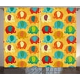 thumbnail image 1 of Ambesonne Animal Cartoon Curtains 2 Panel Set, Folkloric Animals, 108" x 63", Multicolor, 1 of 2