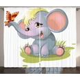 thumbnail image 1 of Ambesonne Animal Cartoon Curtains 2 Panel Set, Mascot, 108" x 108", Multicolor, 1 of 2