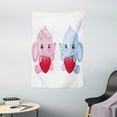 thumbnail image 1 of Elephant Nursery Decor Tapestry, Pink and Blue Kid Infant Elephants Holding Hearts Smiling Twins, Wall Hanging for Bedroom Living Room Dorm Decor, 40W X 60L Inches, Pink Blue Red, by Ambesonne, 1 of 2