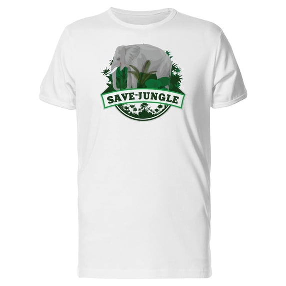 Elephant On Jungle Emblem Tee Men's -Image by Shutterstock