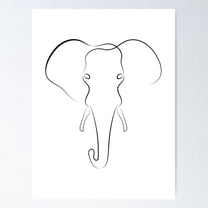 Elephant | One Line Art | Minimal Art | One Line Artist | Minimalist Poster Wall Art, Modern Wall Decor For Living Room Bedroom, 8x12 UNFRAMED